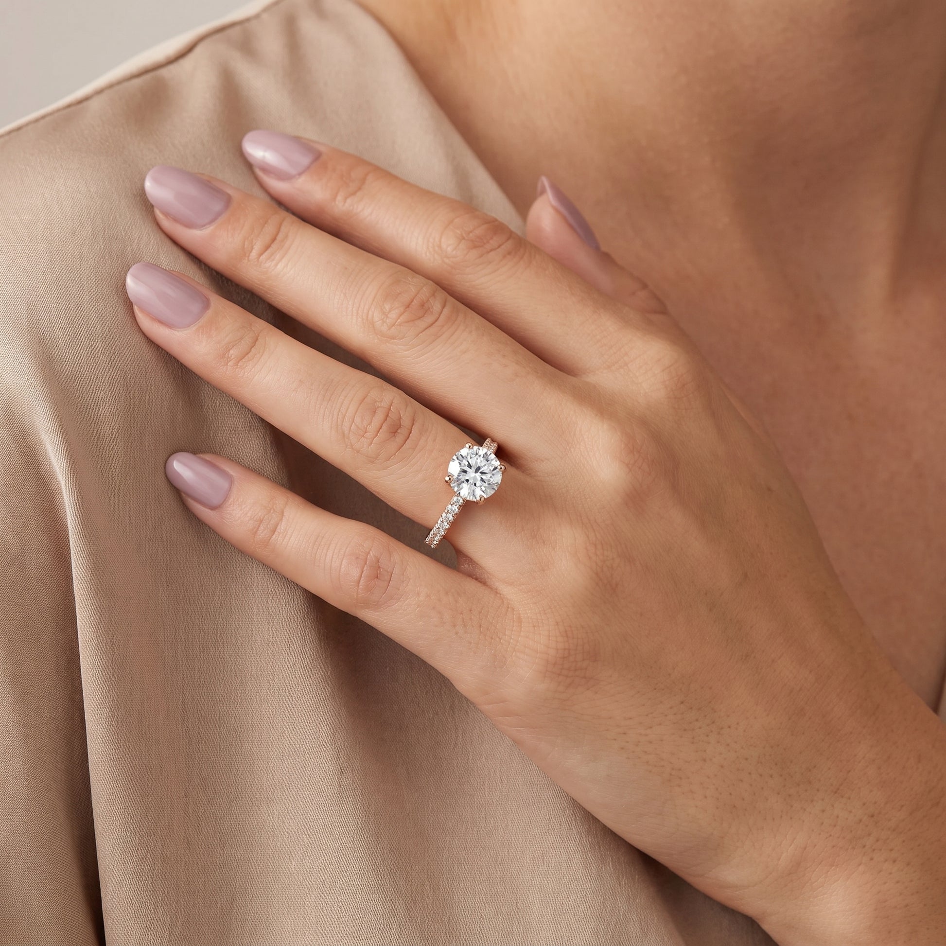 Violet Hidden Halo Pavé Round Diamond Ring in Rose Gold - model.jpg