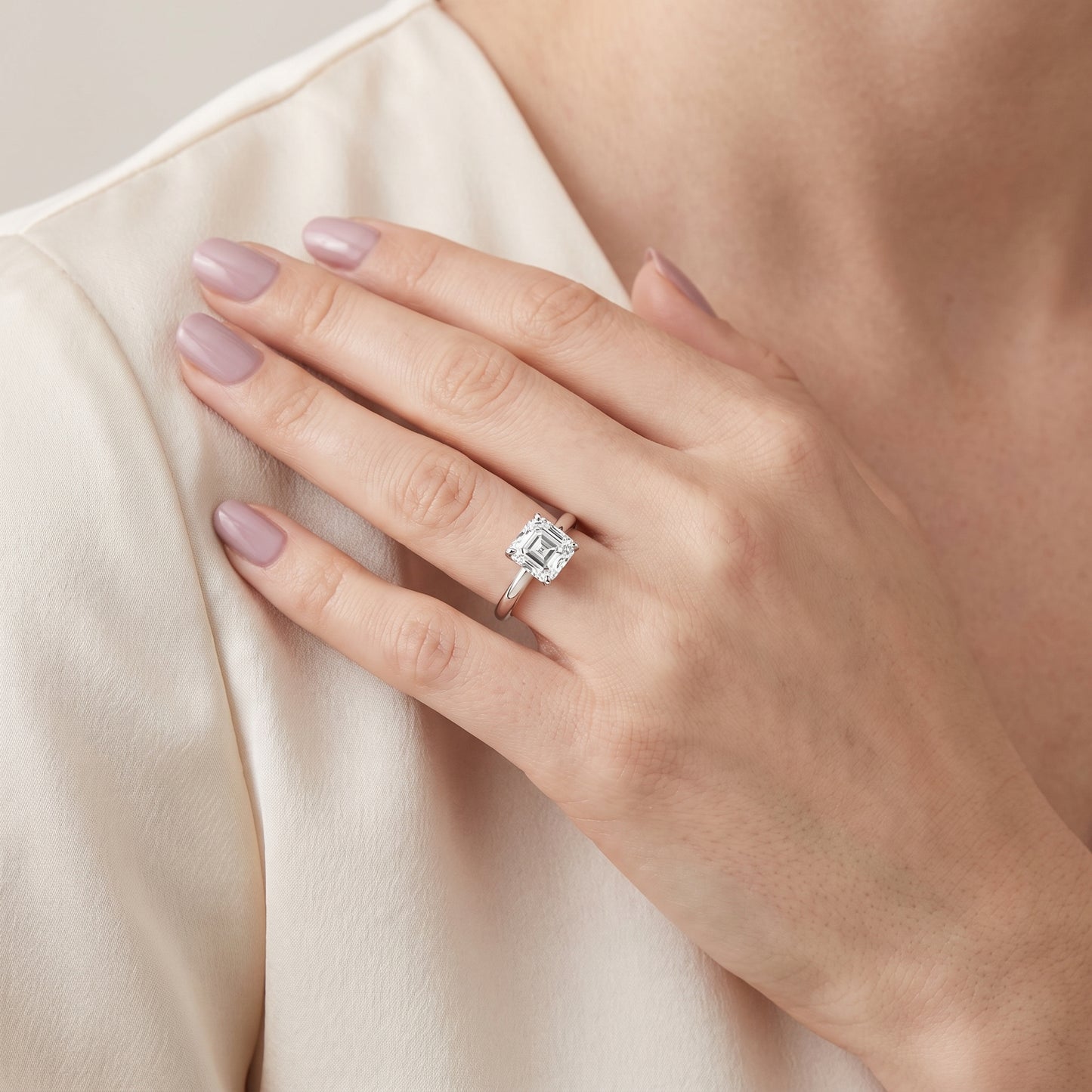 Wren Solitaire Asscher Diamond Ring in Platinum - model.jpg