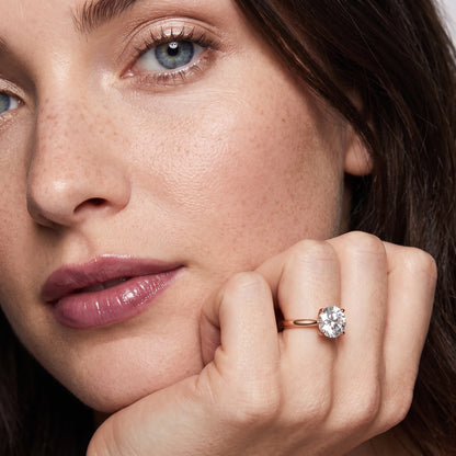 Kalia Knife Edge Solitaire Round Diamond Engagement Ring in Rose Gold - model.jpg