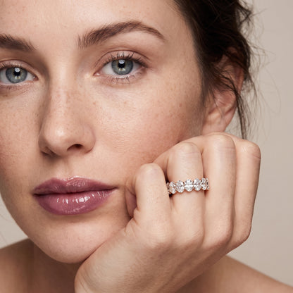 Diana Shared Prong Oval Diamond Eternity Band in Rose Gold - model.jpg