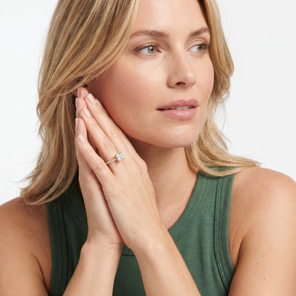 Ione Solitaire Pavé Princess Diamond Engagement Ring in Yellow Gold - model.jpg