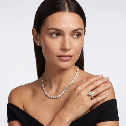 Keira Statement Pavé Oval Diamond Engagement Ring in Platinum - model.jpg