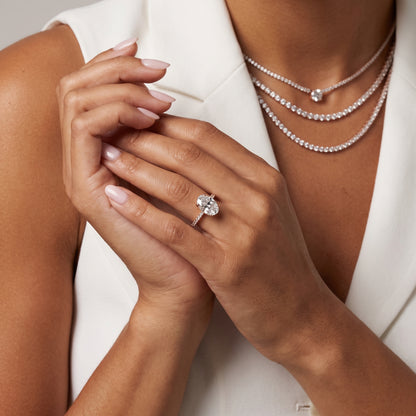 Thea Hidden Halo Pavé Oval Diamond Engagement Ring in Rose Gold - model.jpg