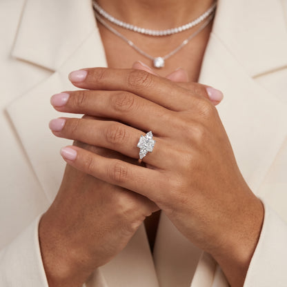 Sophia Three-Stone Radiant Diamond Engagement Ring in White Gold - model.jpg