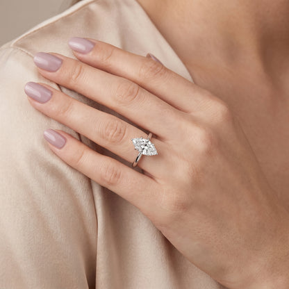 Sadie Cathedral Solitaire Marquise Diamond Ring in Silver - model.jpg