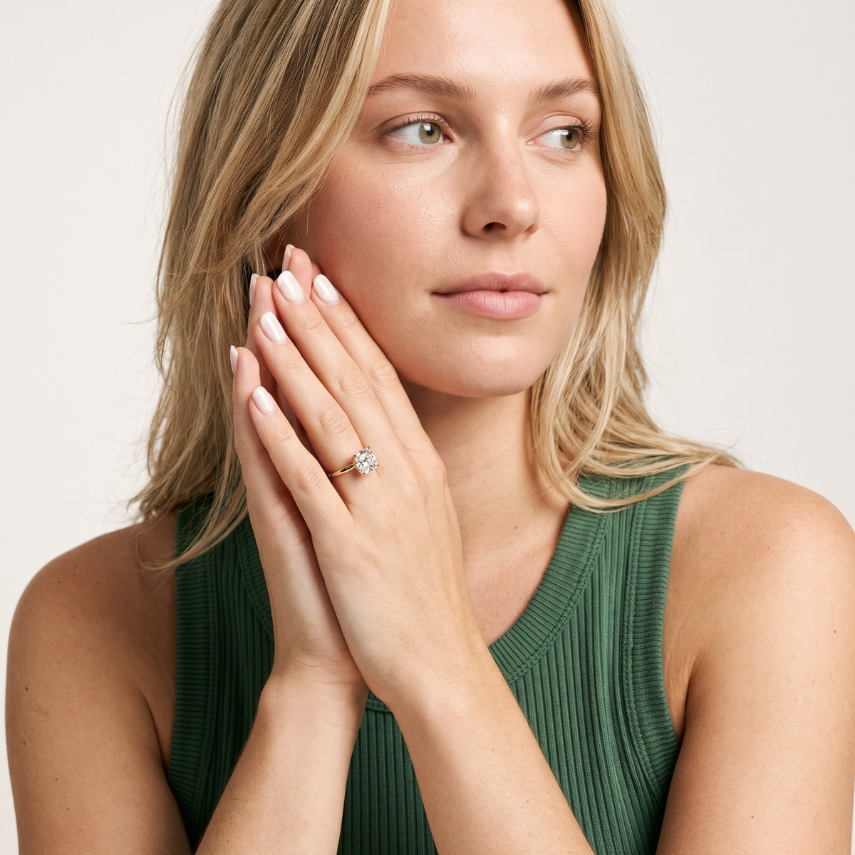 Giulia Solitaire Cushion Diamond Engagement Ring in Rose Gold - model.jpg