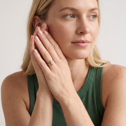 Klara Chevron Marquise Diamond Engagement Ring in Rose Gold - model.jpg
