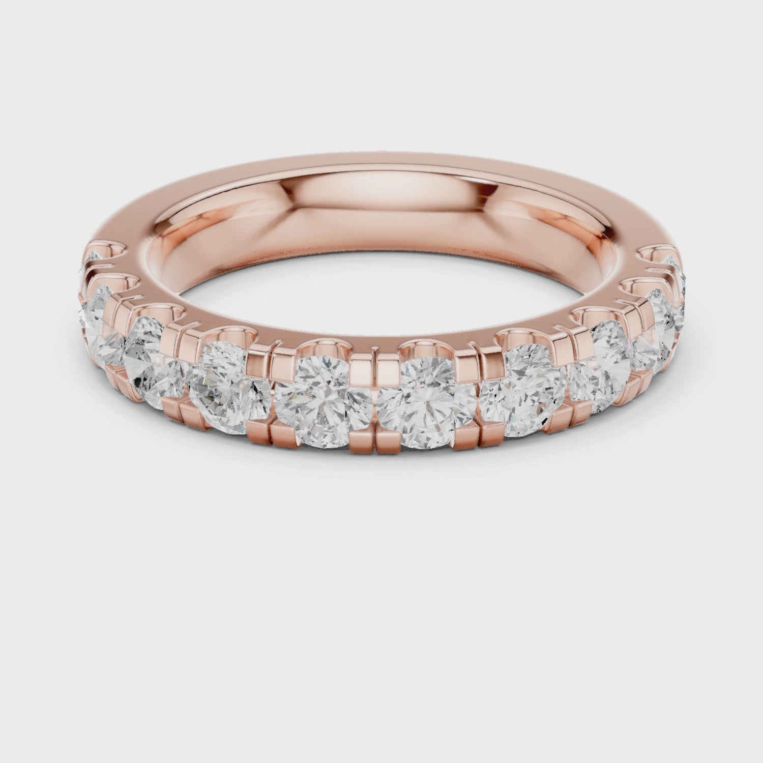 The Blush Round Diamond Eternity Band in Rose Gold