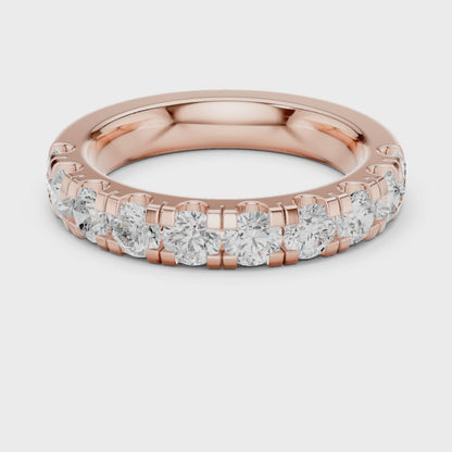 The Blush Round Diamond Eternity Band in Rose Gold