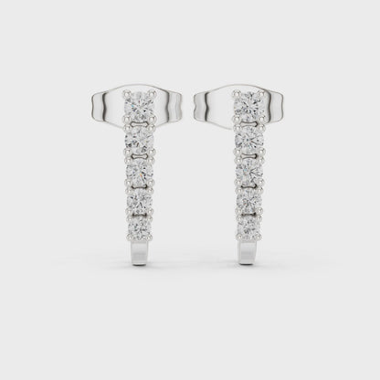 Iris Five-Stone Round Diamond Stud Earrings in Platinum