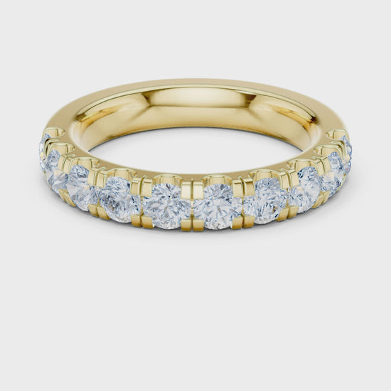 Iris Bar Round Diamond Eternity Band in Yellow Gold