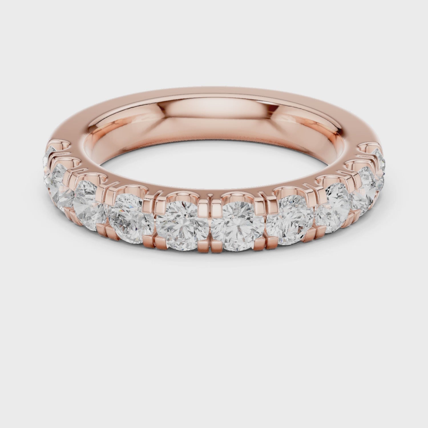 The Signature Round Diamond Eternity Band in Rose Gold