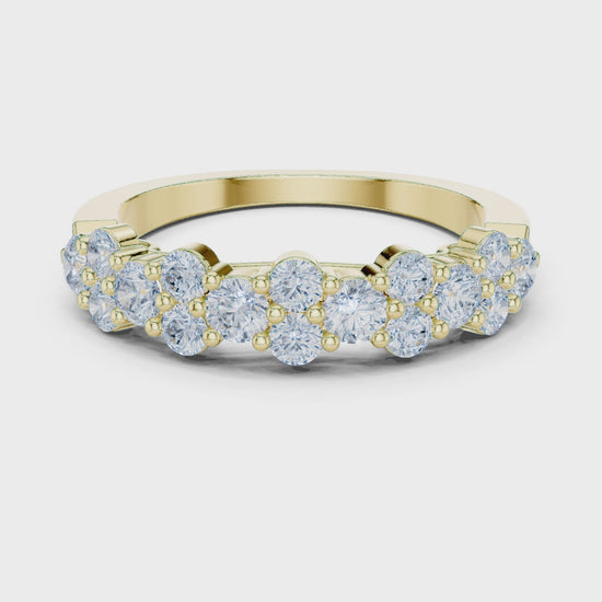 Eden Cluster Round Diamond Anniversary Band in Yellow Gold