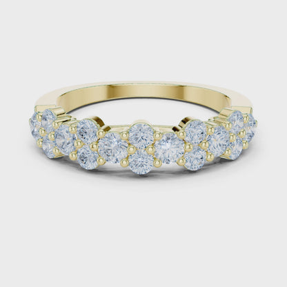 Eden Cluster Round Diamond Anniversary Band in Yellow Gold