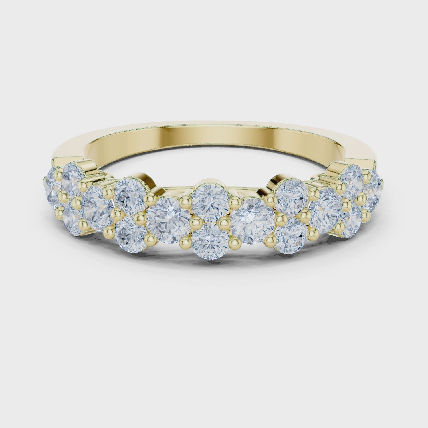 Eden Cluster Round Diamond Anniversary Band in Yellow Gold