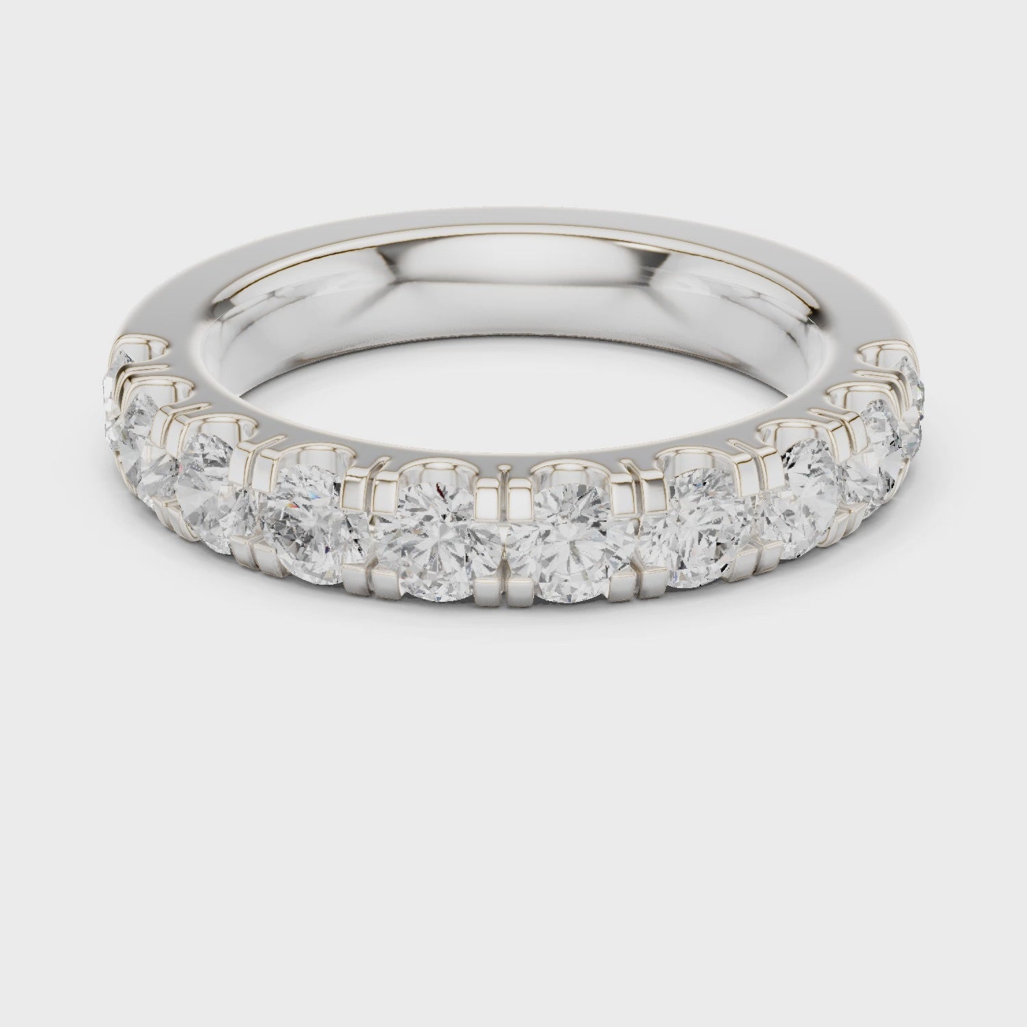 The Signature Round Diamond Eternity Band in Silver