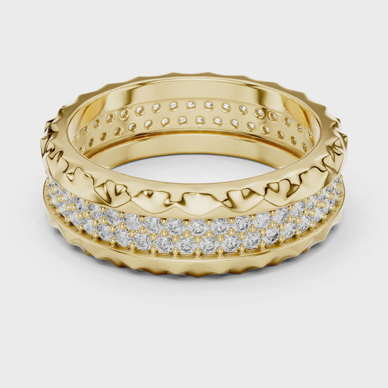Crest Micropave Round Diamond Anniversary Band in Yellow Gold
