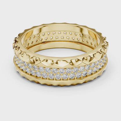 Crest Micropave Round Diamond Anniversary Band in Yellow Gold