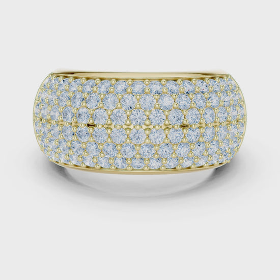 Grace Cluster Round Diamond Cocktail Ring in Yellow Gold