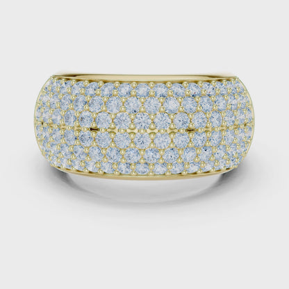 Grace Cluster Round Diamond Cocktail Ring in Yellow Gold