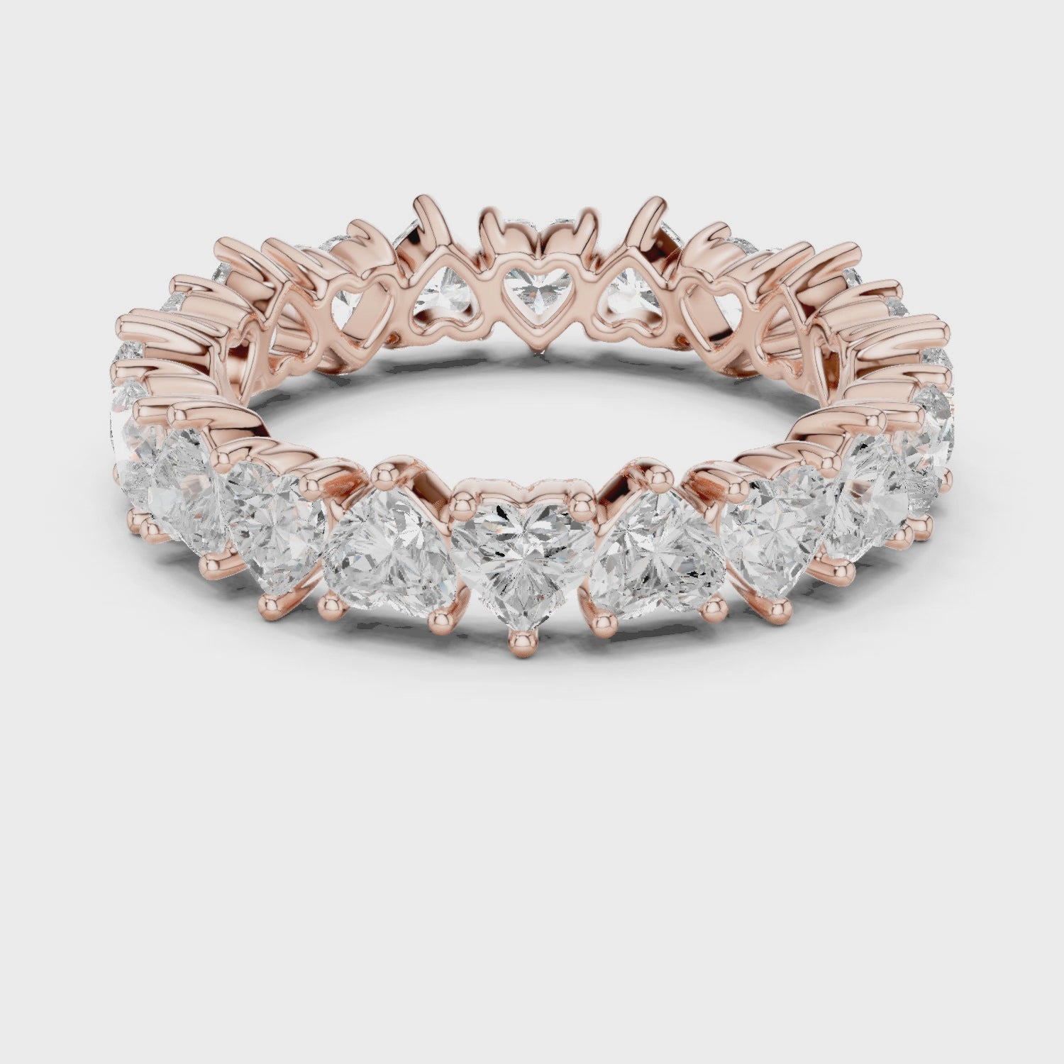 The Endless Devotion Heart Diamond Band in Rose Gold