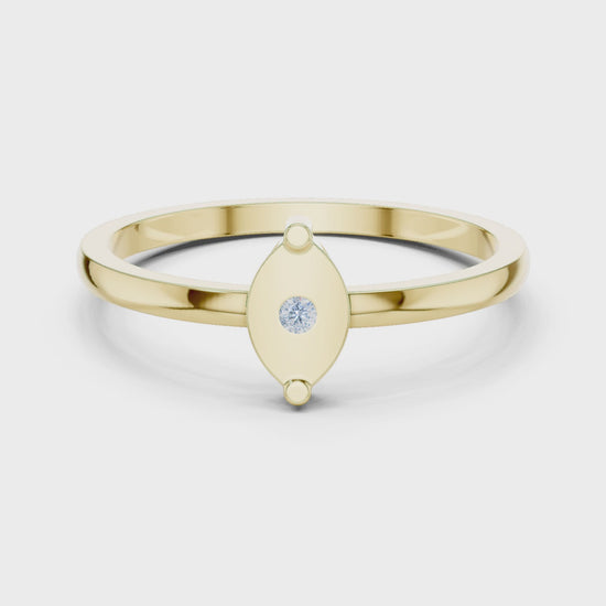 Petal Bezel Round Diamond Fashion Ring in Yellow Gold