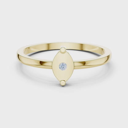 Petal Bezel Round Diamond Fashion Ring in Yellow Gold