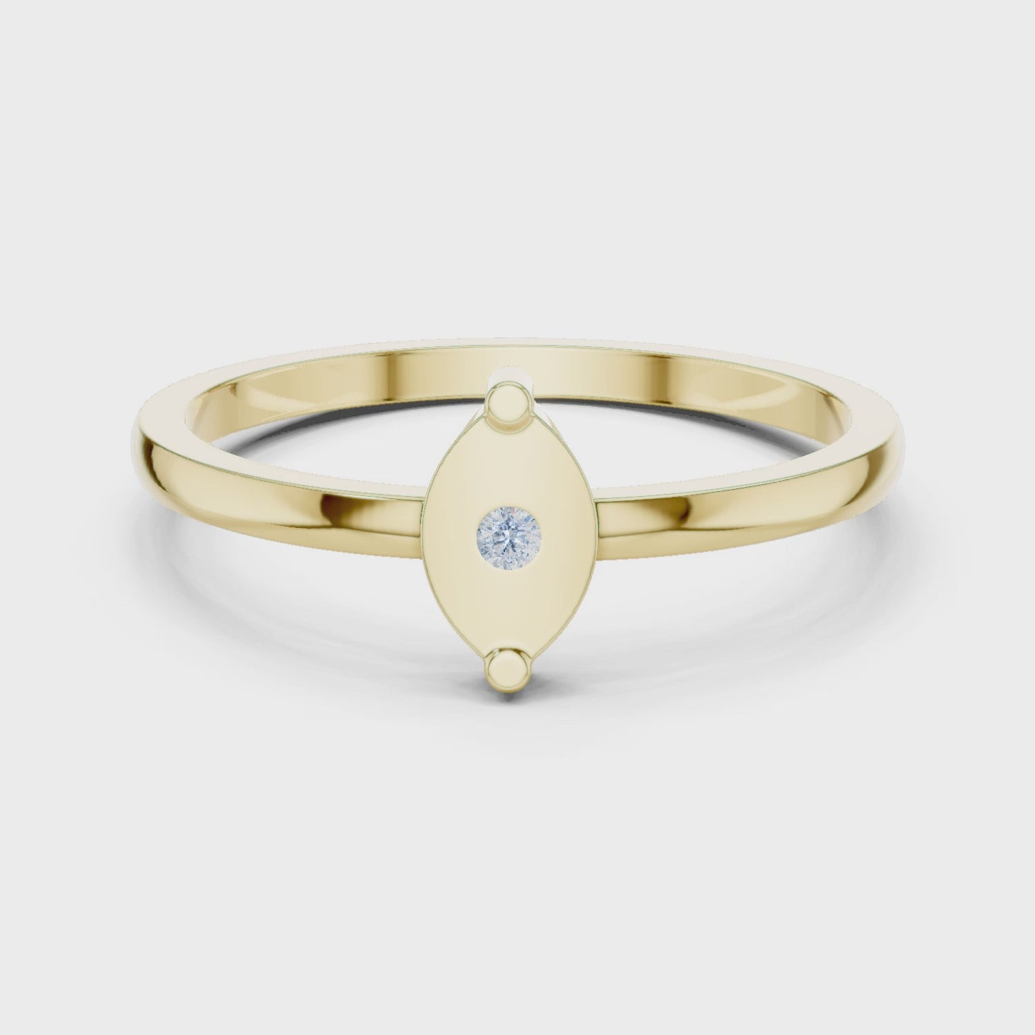 Petal Bezel Round Diamond Fashion Ring in Yellow Gold