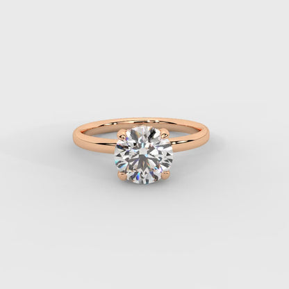 Charlotte Charm Solitaire Round Diamond Engagement Ring in Rose Gold