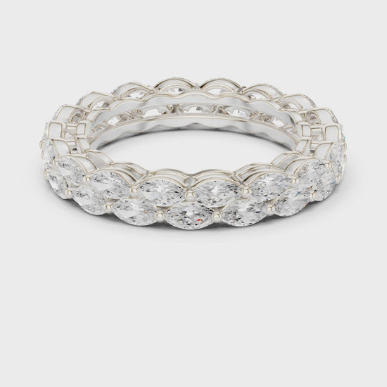 Iris Marquise Diamond Eternity Band in Silver