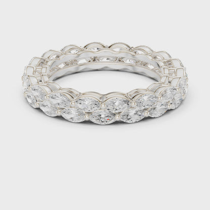 Iris Marquise Diamond Eternity Band in Silver