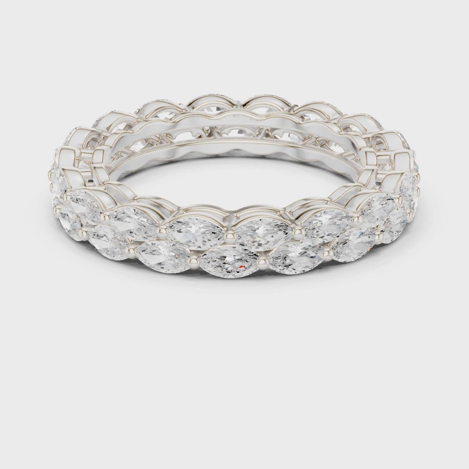 Iris Marquise Diamond Eternity Band in Silver