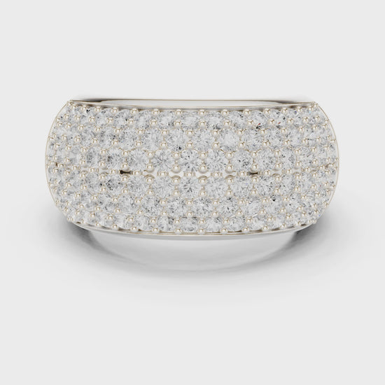 Grace Cluster Round Diamond Cocktail Ring in Silver