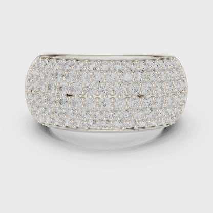 Grace Cluster Round Diamond Cocktail Ring in Silver