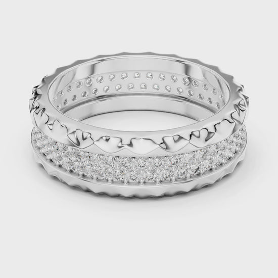 Crest Micropave Round Diamond Anniversary Band in Silver