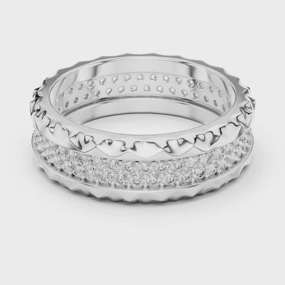 Crest Micropave Round Diamond Anniversary Band in Silver