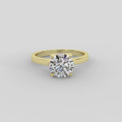 Isabella Bloom Solitaire Emerald Diamond Engagement Ring in Yellow Gold