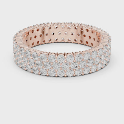 Wide Pave Round Diamond Eternity Ring in Rose Gold