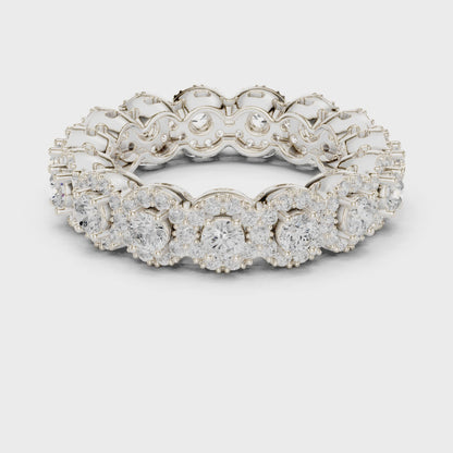 Eden Cluster Round Diamond Eternity Band in Silver