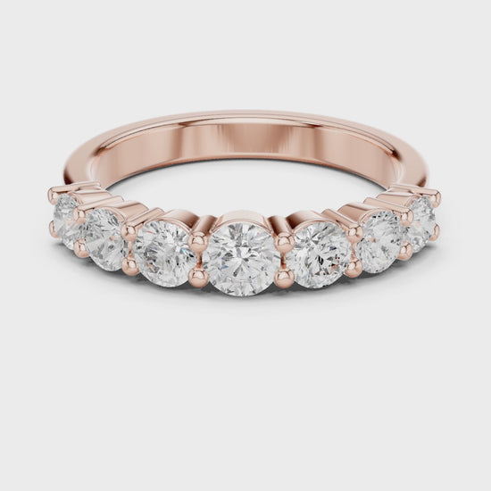 Eden Seven-Stone Round Diamond Anniversary Band in Rose Gold