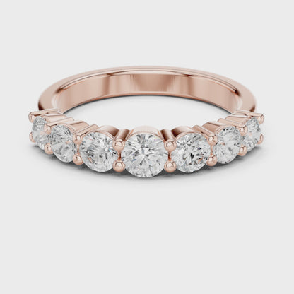 Eden Seven-Stone Round Diamond Anniversary Band in Rose Gold