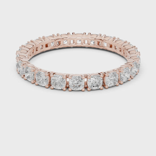 The Crown Cushion Diamond Eternity Band in Rose Gold