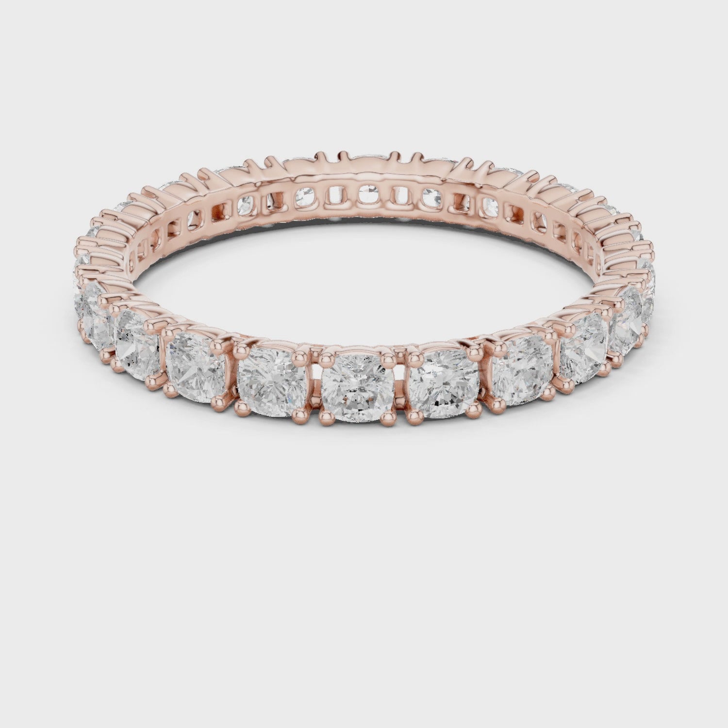 The Crown Cushion Diamond Eternity Band in Rose Gold