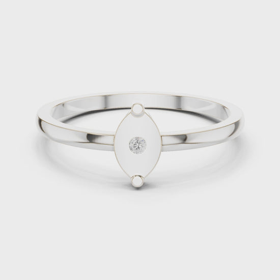 Petal Bezel Round Diamond Fashion Ring in Silver