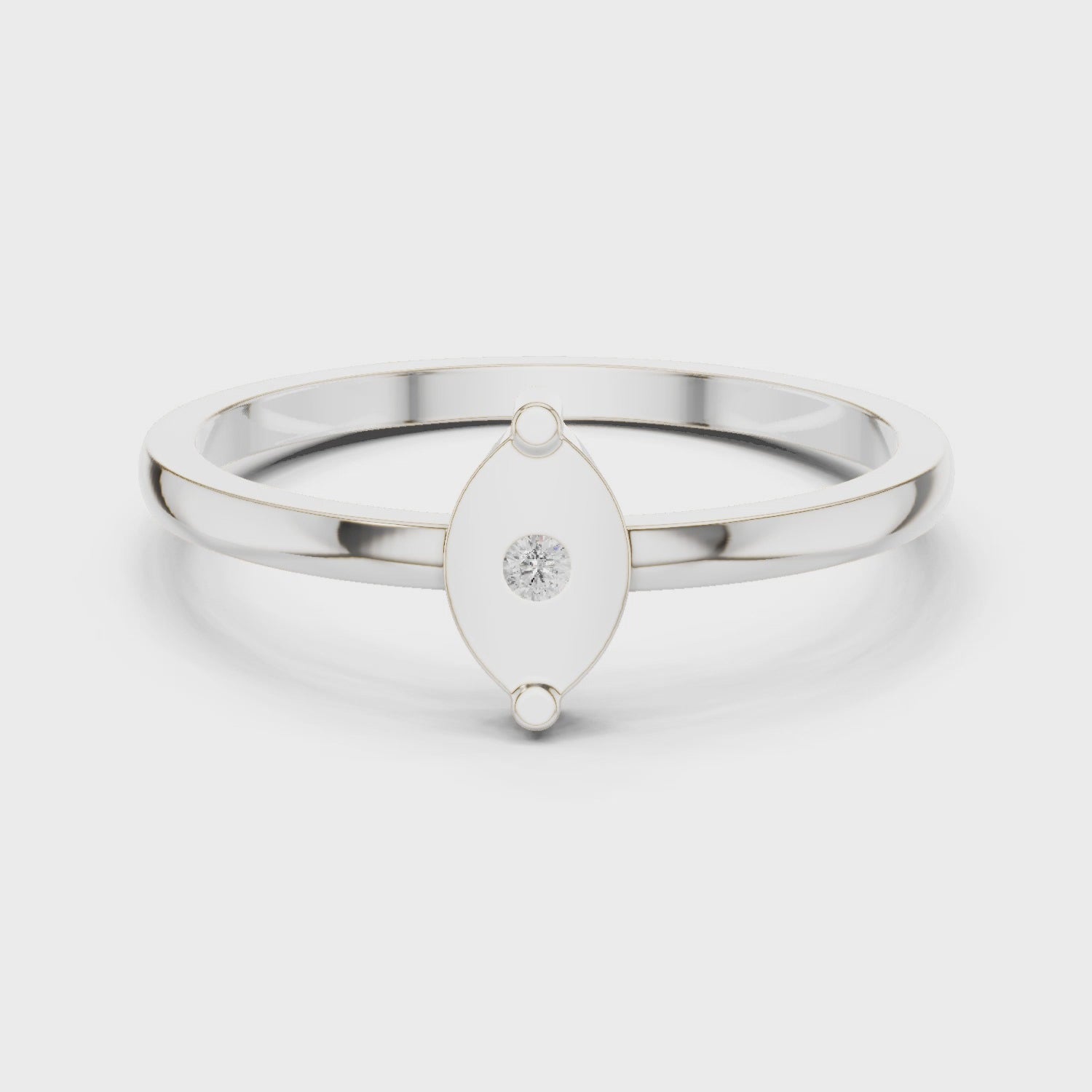 Petal Bezel Round Diamond Fashion Ring in Silver