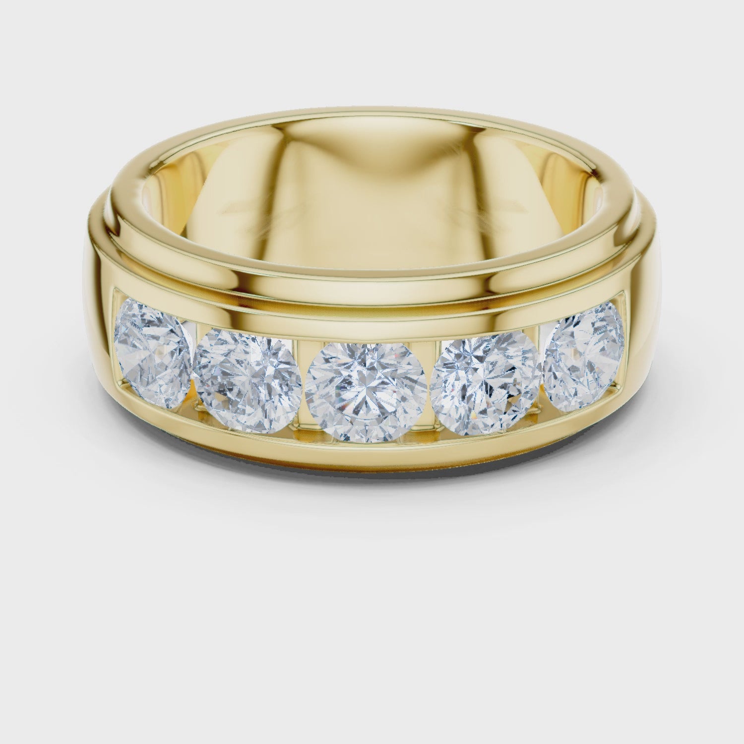 Crest Five-Stone Round Diamond Ring in Yellow Gold