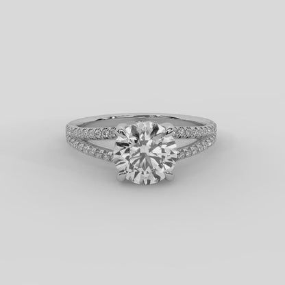 Eternal Embrace Solitaire Round Diamond Engagement Ring in Silver