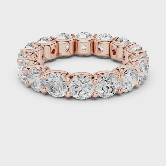 Warm Brilliance Round Diamond Eternity Band in Rose Gold