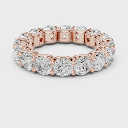 Warm Brilliance Round Diamond Eternity Band in Rose Gold