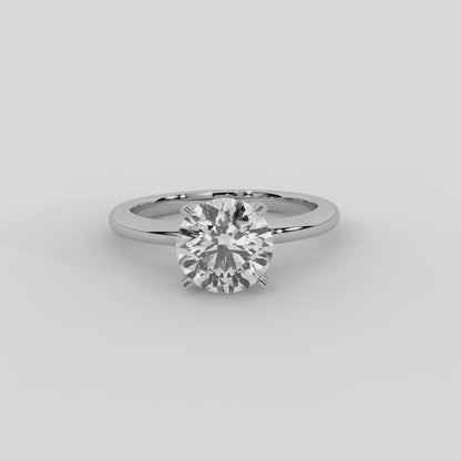 Flora Guardian Solitaire Round Diamond Engagement Ring in Silver